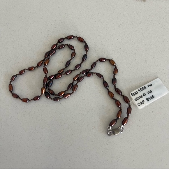 Unisex One of a kind Chocolate Fresh water Pearl necklace 17” long. - Picture 5 of 10